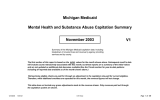 Michigan Medicaid Mental Health and Substance Abuse Capitation Summary November 2003 V1