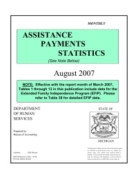August 2007 ASSISTANCE PAYMENTS