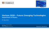 Horizon 2020 – Future Emerging Technologies Department of Physics 8 May 2014