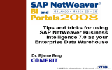Tips and tricks for using SAP NetWeaver Business Intelligence 7.0 as your