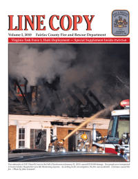 Volume I, 2010     Fairfax County Fire... Virginia Task Force 1, Haiti Deployment — Special Supplement Inside 1