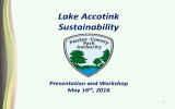 Lake Accotink Sustainability Presentation and Workshop May 16