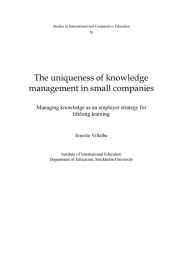 The uniqueness of knowledge management in small companies lifelong learning