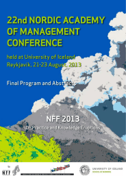 22nd Nordic AcAdemy of mANAgemeNt coNfereNce