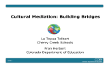 Cultural Mediation: Building Bridges La Toyua Tolbert Cherry Creek Schools Fran Herbert