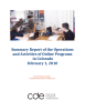 Summary Report of the Operations  and Activities of Online Programs   in Colorado  February 1, 2010 