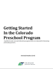 Getting Started In the Colorado Preschool Program