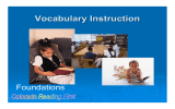 Vocabulary Instruction Foundations 1