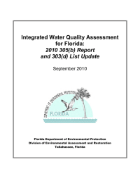Integrated Water Quality Assessment for Florida: 2010 305(b) Report