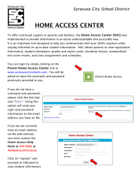 HOME ACCESS CENTER  Syracuse City School District