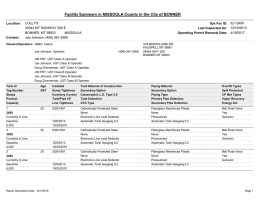 Facility Summary in MISSOULA County in the City of BONNER CULLY'S 32-12400