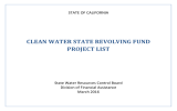 CLEAN WATER STATE REVOLVING FUND PROJECT LIST STATE OF CALIFORNIA