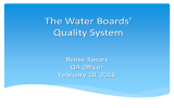 The Water Boards’ Quality System Renee Spears QA Officer