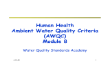 Human Health Ambient Water Quality Criteria (AWQC) Module 8