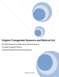 Virginia Transgender Resource and Referral List