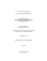 The American University in Cairo A thesis submitted to