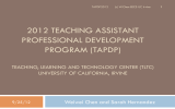 2012 TEACHING ASSISTANT PROFESSIONAL DEVELOPMENT PROGRAM (TAPDP)