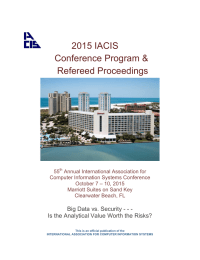 2015 IACIS Conference Program &amp; Refereed Proceedings