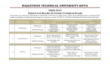RAJASTHAN TECHNICAL UNIVERSITY KOTA THAR-2015 Zonal Level Results in Various Technical Events