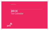 2016 Tax Calendar www.pwc.com/tz