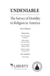 UNDENIABLE The Survey of Hostility to Religion in America 2014 Edition