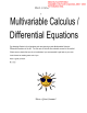 Multivariable Calculus / Differential Equaitons Differential Equations Welcome