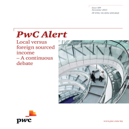 PwC Alert Local versus foreign sourced income