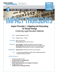 Impact Thursday 1: Litigating and Advocating for Social Change