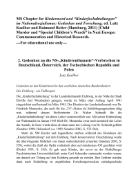 Kindermord und “Kinderfachabteilungen” Kaelber and Raimond Reiter (Hamburg, 2011) [Child