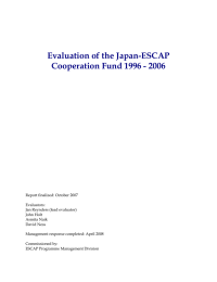 Evaluation of the Japan-ESCAP Cooperation Fund 1996 - 2006