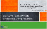 Pakistan’s Public Private Partnership (PPP) Program Capacity Building and Training under