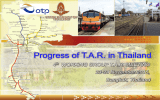 Progress of T.A.R. in Thailand 4 WORKING GROUP T.A.R. MEETING 23-24 November 2015,
