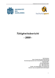 Tätigkeitsbericht - 2009 -