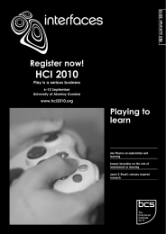 HCI 2010 Register now! Playing to learn