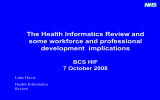 The Health Informatics Review and some workforce and professional development  implications