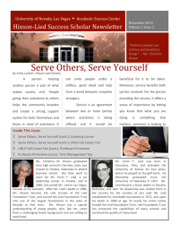 Serve(Others,(Serve(Yourself( ! ( Hixson8Lied%Success&amp;Scholar(Newsletter