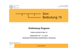 Preliminary Program     September  - , 