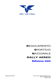 REGOLAMENTO SPORTIVO NAZIONALE RALLY AEREO Edizione