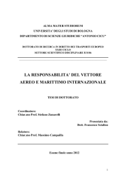 LA RESPONSABILITA` DEL VETTORE AEREO E MARITTIMO