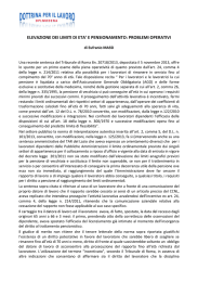 Elevazione dei limiti di età e pensionamento