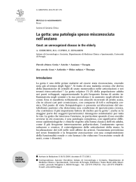 La gotta: una patologia spesso misconosciuta nell`anziano