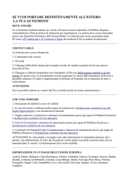 se vuoi portare definitivamente all`estero la tua auto/moto