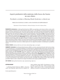 Aspetti psichiatrici della sindrome della bocca che brucia