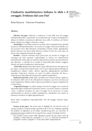 L`industria manifatturiera italiana: le sfide e il coraggio. Evidenze dal