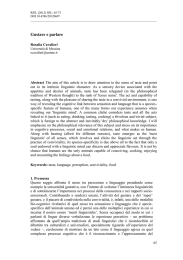 Gustare e parlare - Rivista Italiana di Filosofia del Linguaggio