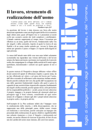 Il lavoro, strumento di realizzazione dell`uomo