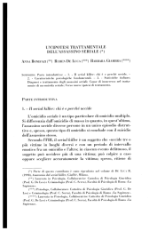 Un ipotesi trattamentale dell`assassino seriale