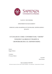 un`analisi su come i contributi del “crowd” vengono valorizzati