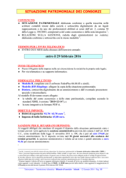 IL DEPOSITO DELLA SITUAZIONE PATRIMONIALE DEI CONSORZI