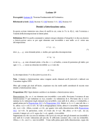 Lezione 19 Domini a fattorizzazione unica.